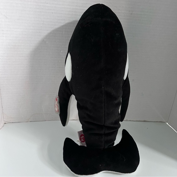 Vintage 1996 Ty PILLOW PALS tide the orca whale 14” long 6” tall - Picture 4 of 7